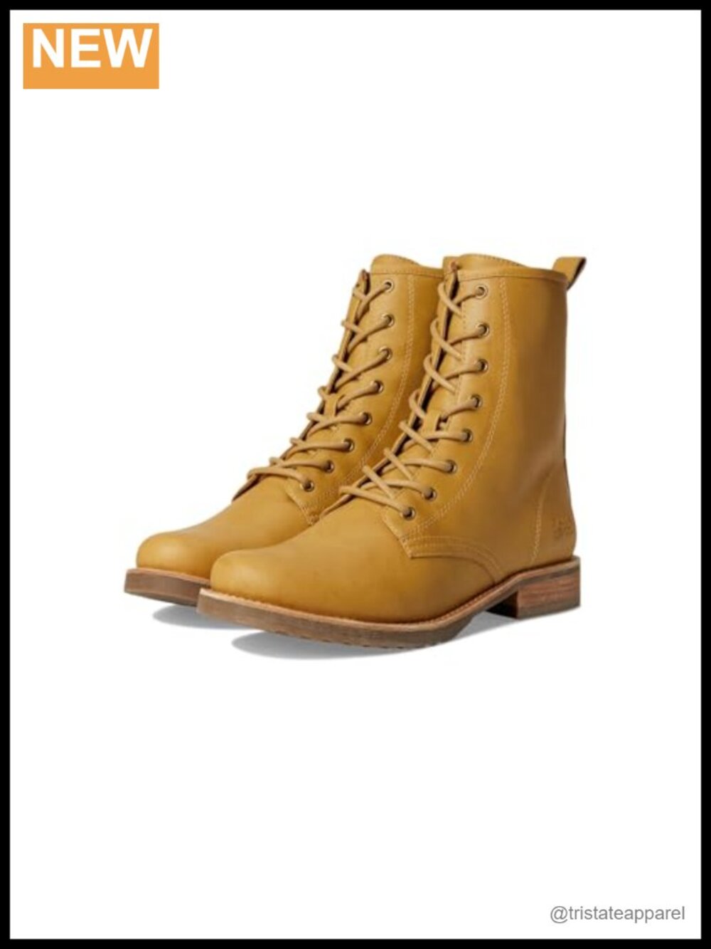 FRYE AND CO. Chesnee Combat Ankle Boots Leather Block Heel Lace-Up